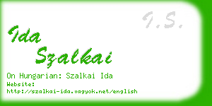 ida szalkai business card
